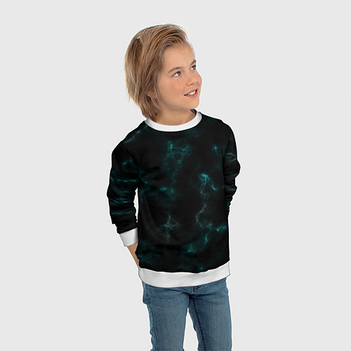 Детский свитшот Color black turquoise / 3D-Белый – фото 3