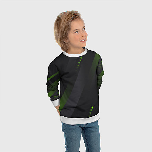 Детский свитшот Color black green / 3D-Белый – фото 3