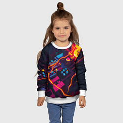 Свитшот детский Техническая абстракция, цвет: 3D-белый — фото 2