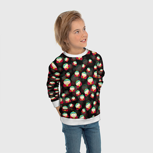 Детский свитшот Эрик Картман паттерн / 3D-Белый – фото 3