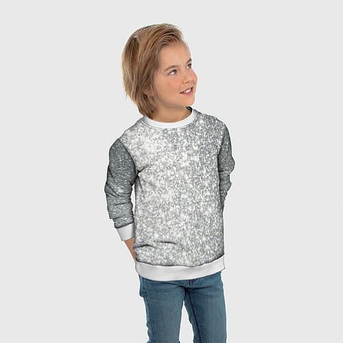 Детский свитшот Серебро / 3D-Белый – фото 3