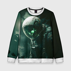 Свитшот детский Скелет космонавта в космосе, цвет: 3D-белый