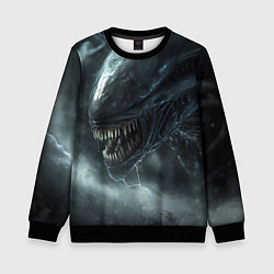 Свитшот детский Чужой с открытой пастью, цвет: 3D-черный