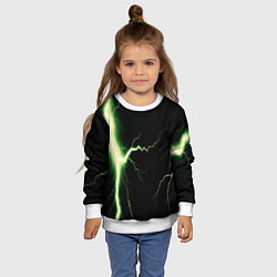 Свитшот детский Lightning yellow текстура, цвет: 3D-белый — фото 2