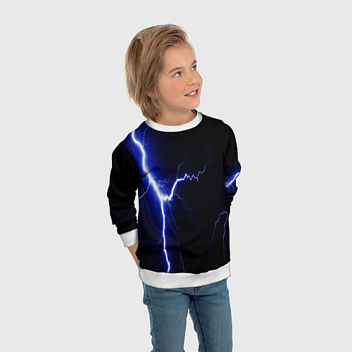 Детский свитшот Lightning blue / 3D-Белый – фото 3