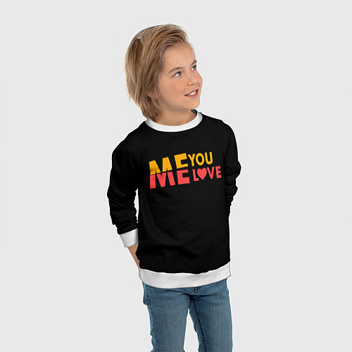Детский свитшот Me and you - Love / 3D-Белый – фото 3