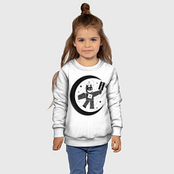 Свитшот детский Роблокс месяц, цвет: 3D-белый — фото 2