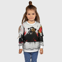 Свитшот детский Медведь и брызги краски, цвет: 3D-белый — фото 2