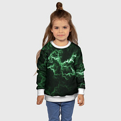 Свитшот детский Lightning green line, цвет: 3D-белый — фото 2