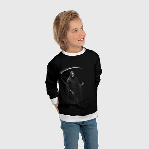 Детский свитшот Memento mortis / 3D-Белый – фото 3