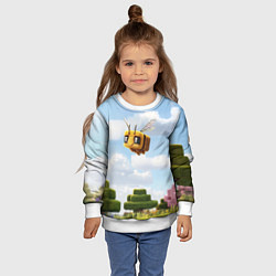 Свитшот детский Пчёлка - Minecraft, цвет: 3D-белый — фото 2