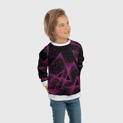 Детский свитшот The triangle is pink / 3D-Белый – фото 3