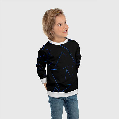 Детский свитшот Color blue line / 3D-Белый – фото 3