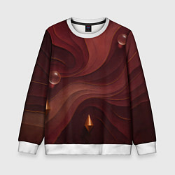 Детский свитшот Темно-бордовый волнистый узор
