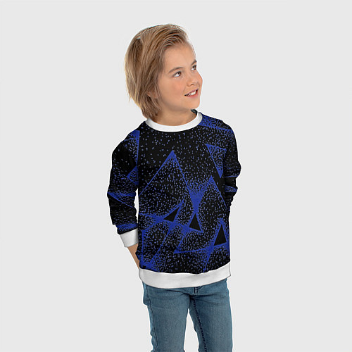 Детский свитшот Triangles with dots / 3D-Белый – фото 3