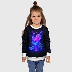 Свитшот детский Неоновый фруктовый коктейль, цвет: 3D-белый — фото 2