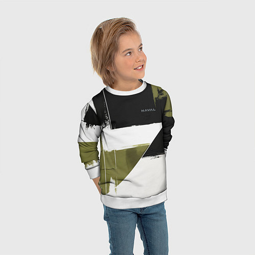Детский свитшот Haval логотип / 3D-Белый – фото 3