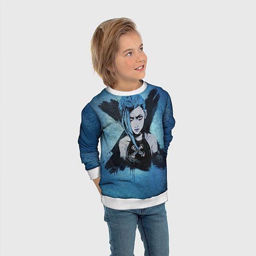 Детский свитшот Джинкс / 3D-Белый – фото 3