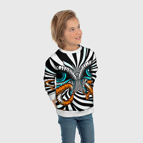 Детский свитшот Глаз и щупальца / 3D-Белый – фото 3