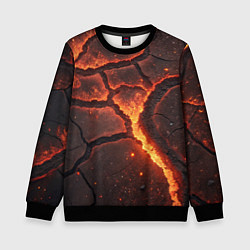 Свитшот детский Огонь и лава, цвет: 3D-черный