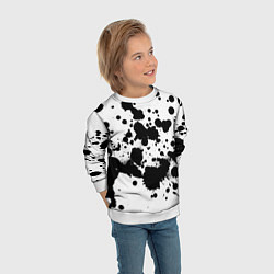 Свитшот детский Брызги черной краски, цвет: 3D-белый — фото 2