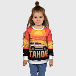 Свитшот детский Tahoe на закате джип, цвет: 3D-белый — фото 2