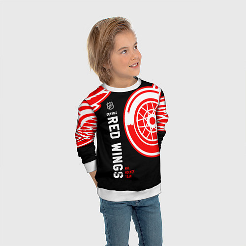 Детский свитшот Detroit Red Wings team / 3D-Белый – фото 3