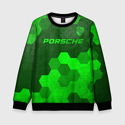 Свитшот детский Porsche - green gradient посередине, цвет: 3D-черный
