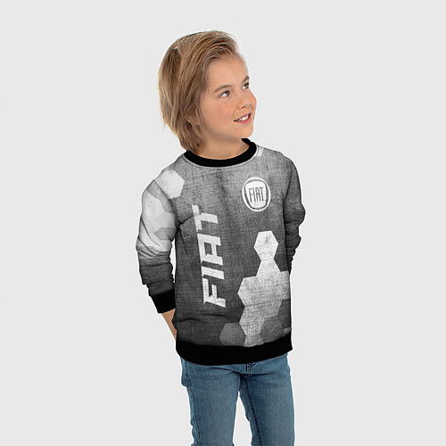 Детский свитшот Fiat - grey gradient вертикально / 3D-Черный – фото 3