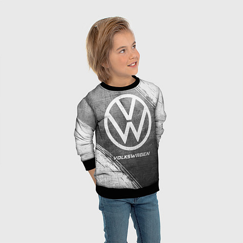 Детский свитшот Volkswagen - grey gradient / 3D-Черный – фото 3