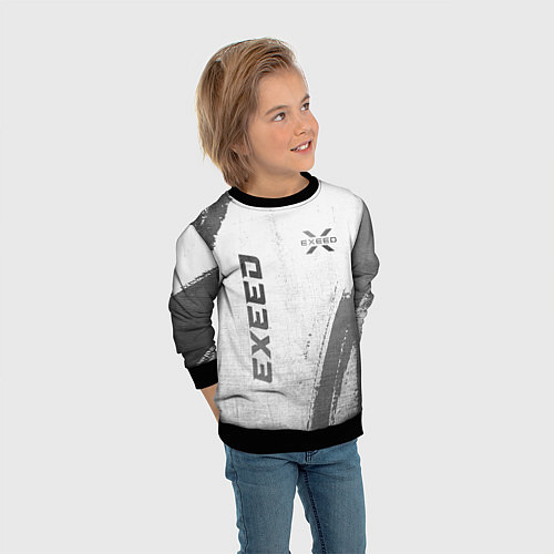 Детский свитшот Exeed - white gradient вертикально / 3D-Черный – фото 3
