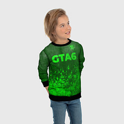 Свитшот детский GTA6 - green gradient посередине, цвет: 3D-черный — фото 2