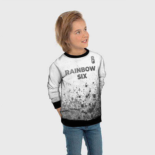 Детский свитшот Rainbow Six - white gradient посередине / 3D-Черный – фото 3