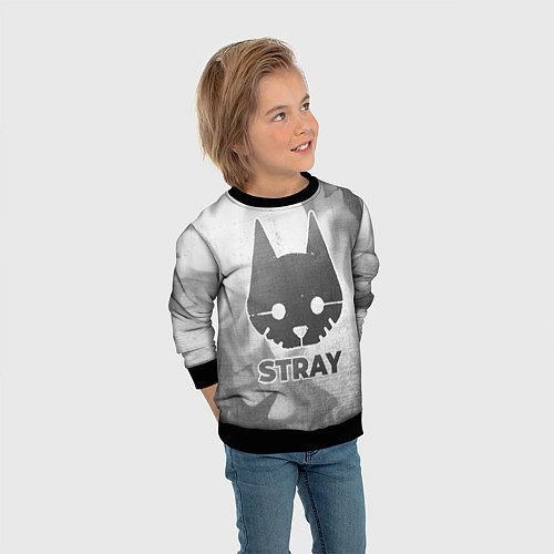 Детский свитшот Stray - white gradient / 3D-Черный – фото 3