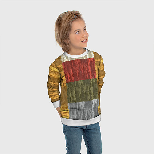 Детский свитшот Цветной узор абстрактная графика / 3D-Белый – фото 3