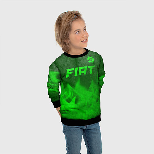 Детский свитшот Fiat - green gradient посередине / 3D-Черный – фото 3