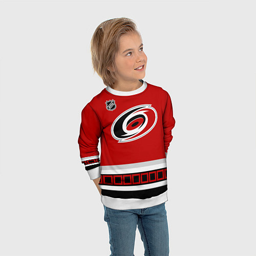 Детский свитшот Carolina Hurricanes - NHL team / 3D-Белый – фото 3