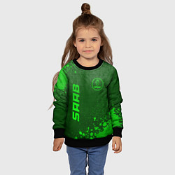 Свитшот детский Saab - green gradient вертикально, цвет: 3D-черный — фото 2