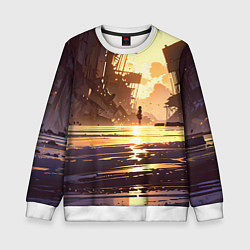 Свитшот детский Аниме под солнцем, цвет: 3D-белый