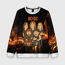 Свитшот детский ACDC в мультяшном стиле, цвет: 3D-белый