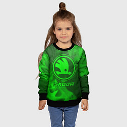 Свитшот детский Skoda - green gradient, цвет: 3D-черный — фото 2