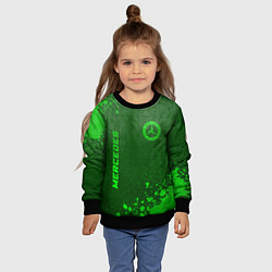Свитшот детский Mercedes - green gradient вертикально, цвет: 3D-черный — фото 2