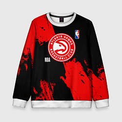 Свитшот детский Atlanta Hawks black and red, цвет: 3D-белый
