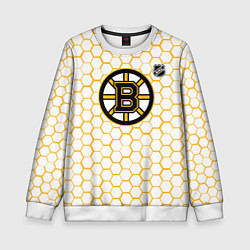 Свитшот детский Бостон Брюинз - белые соты, цвет: 3D-белый
