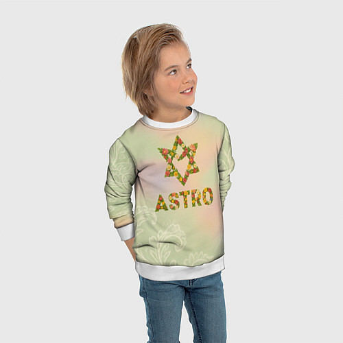 Детский свитшот Логотип Astro цветочный / 3D-Белый – фото 3