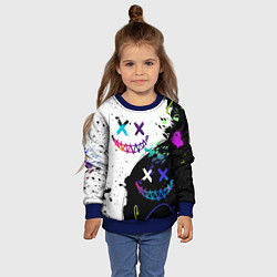 Свитшот детский Неоновые брызги - жуткие улыбки, цвет: 3D-синий — фото 2