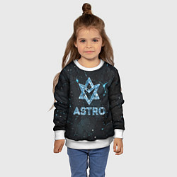 Свитшот детский Astro логотип из синего стекла, цвет: 3D-белый — фото 2