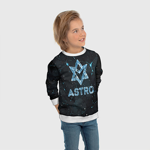 Детский свитшот Astro логотип из синего стекла / 3D-Белый – фото 3