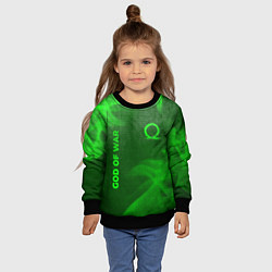 Свитшот детский God of War - green gradient вертикально, цвет: 3D-черный — фото 2