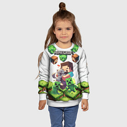 Свитшот детский World of minecraft, цвет: 3D-белый — фото 2